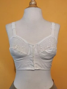 VINTAGE VEB RECO VIKTORIANISCHE BAUMWOLLE VORNE VERSCHLUSS SPITZE DURCHSICHTIG BH GRÖSSE 32A NEU MIT ETIKETT - Bild 1 von 6