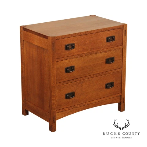 Stickley Mission Collection Oak Three-Drawer Chest Cover