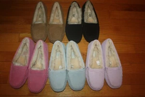 New In Box UGG Women Scalloped MOC Moccasin Suede Slippers SHIP FREE US FAST - Picture 1 of 11