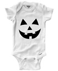 Pumpkin Jack O Lantern Face Funny Spooky Infant Baby One-Piece Bodysuit Romper