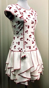 Kate Mack for 'Chasing Fireflies' Cotton Knit CHERRY DRESS with Handkerchief Hem - Picture 1 of 3