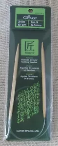 Clover Takumi Bamboo Circular Knitting Needle 24" #9/5.5mm - Picture 1 of 2