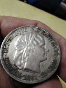 Haiti - Gourde - 1882 - 0.9000 Silver - KM# 46 xf/au - Picture 1 of 18