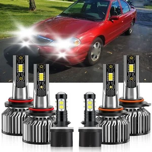For Mercury Mystique 1995-2000 LED Headlight Bulb Hi/Low+Fog Light Combo White - Picture 1 of 12