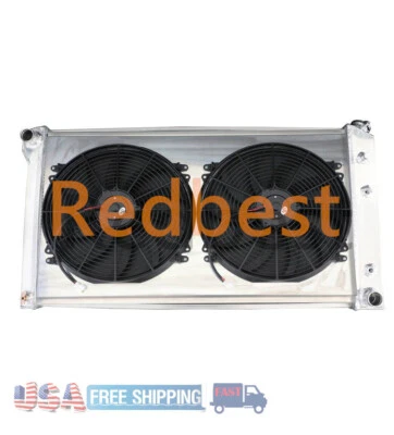 3 Row Aluminum Radiator+Shroud+Fan For Chevrolet/GMC R2500 V3500 7.4L V8 1989-91 Foto 1 de 4