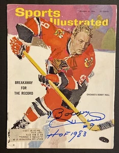 HOF Bobby Hull Signed Hockey Sports Illustrated Magazine Jan 25 1965 Blackhawks - Picture 1 of 5