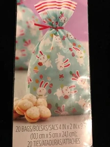 Wilton 20 Easter Candy,Party Bags Bunny Dancing with Butterflies 4"x9.5" NIP - Picture 1 of 5