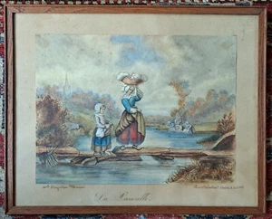 DEUX AQUARELLES D'AUGUSTINE MARCAIS CMT SAINT MARTIN A EVRON (53). MAYENNE 1865 - Photo 1/13