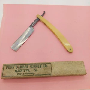 ALLENTOWN PA Barber Straight Razor Germany Penn W BOX RARE  - Picture 1 of 8