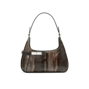 CALVIN KLEIN Women’s "Jade" Top Zipper Shoulder Bag In Black Brown Multi - Picture 1 of 1