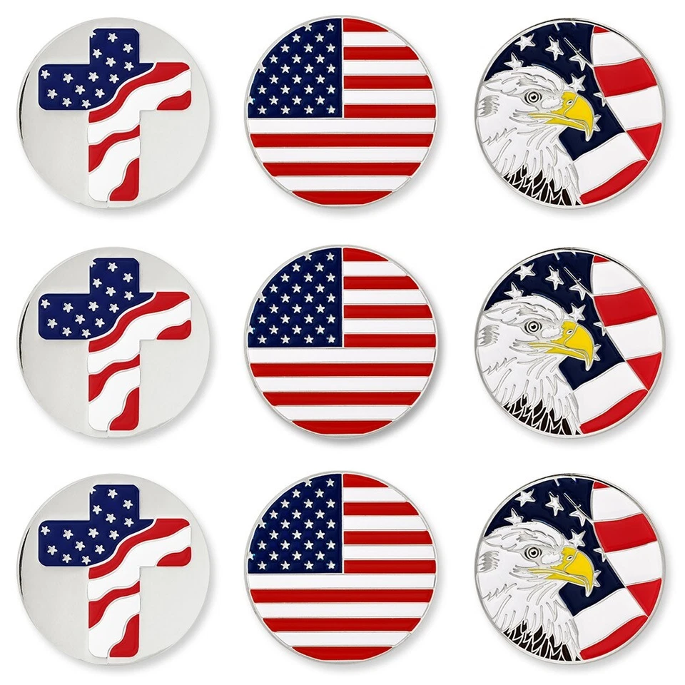 PinMart’s American Pride Bundle Pack of 9 Golf Ball Markers