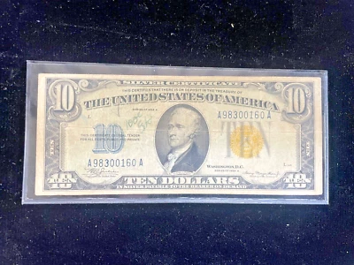 1934 A $10.00 United States Silver Certificate North African Emergency Note - Image 1 of 4
