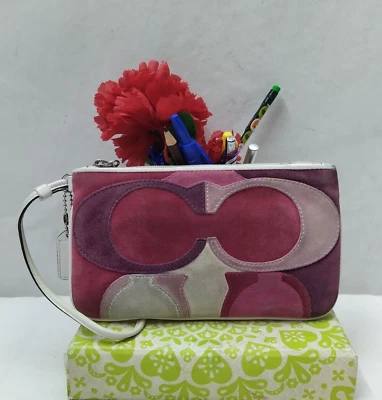 Muñequera Coach Multicolor Gamuza Cuero Cierre con Cremallera - Monedero Foto 1 de 4