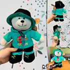 NEW Starbucks Mountaineering Style Bear Green Plush Doll black hat