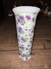Vintage Lefton Bud Vase Stamped 679 Purple Floral Gold Trim