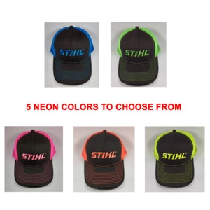 STIHL® genuine licensed neon baseball cap/hat blue/green/pink/orange/yellow NEW! - Picture 1 of 7