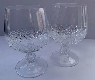 Brandy glasses cognac crystal 2x  hobnail Design With Golf Ball Stem Snifters - Image 1 of 4