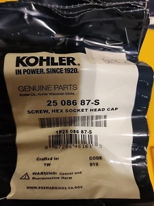 Genuine Kohler SCREW Part # 25 086 87-S - Picture 1 of 2