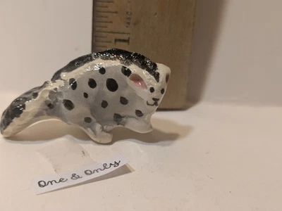 "One & Only"-WhimsiClay Gray & White Mini Mystery Mammal By Artist Amy Lacombe  - Image 1 of 2