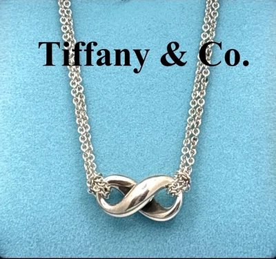Tiffany & Co.Infinity Motif Charm Double Chain 16" Necklace Sterling Silver RERA - Image 1 of 4