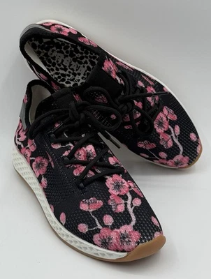 Urban Sport By J/Slides Black Pink Cherry blossom?  Mesh Knit Sneakers Sz 7 - Image 1 of 4