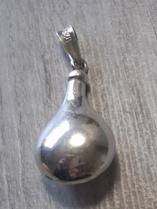 Antigua botella de perfume colgante vintage de plata de ley - Imagen 1 de 3