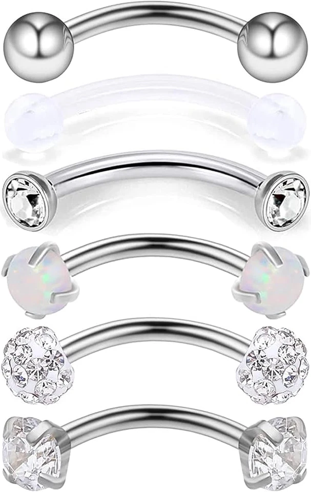 Piercing de torre de cejas 16G joyería acero quirúrgico 316L tachuelas verticales labiales labret  Foto 1 de 4