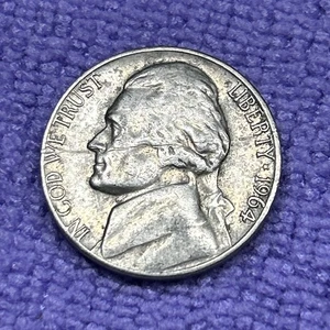 1964-P Jefferson Nickel Mint Error On Obverse Rim To Rim Horizontal Gouge  - Picture 1 of 12