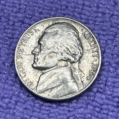 1964-P Jefferson Nickel Mint Error On Obverse Rim To Rim Horizontal Gouge  - Image 1 of 4
