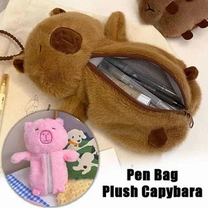 Capybara Toy Pen Bag Plush Storage Bag Creative Stationery Organizer Student - Picture 1 of 12