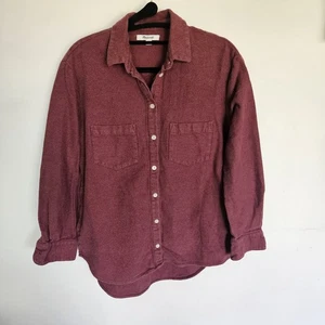 Camicia da domenica in flanella Madewell - bordeaux chiaro, taglia XS - oversize con bottoni - Foto 1 di 9