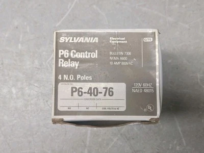Relé de control Sylvania 4 N.O. Postes 120 V 60 HZ P6-40-76 Foto 1 de 2