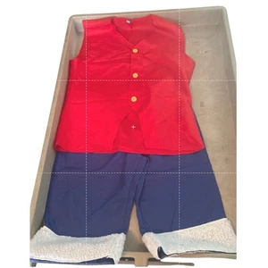 New in Pkg  Adult Anime Costume Luffy No Hat Halloween Party Cosplay Size Large - Picture 1 of 5