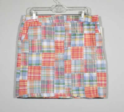 NWT Cambridge Dry Goods 100% Cotton Madras Plaid Patchwork Short Skirt Size 10 - Image 1 of 3