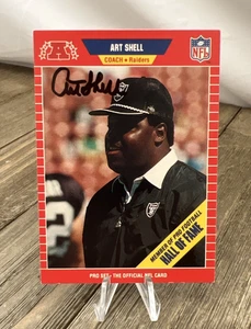 Tarjeta de fútbol americano con autógrafo Art Shell Raiders en tarjeta Raiders NFL Coach 1989 - Imagen 1 de 3