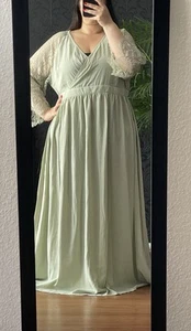 Abendkleid abiye mit Spitze mintgrün Gr 54 neu - Bild 1 von 3