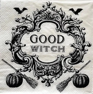 Halloween BRUJA BUENA/BRUJA MALA 40 pack de servilletas de postre de cóctel de triple capa Foto 1 de 3