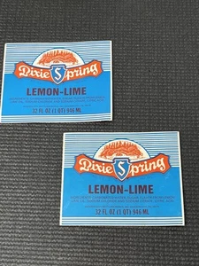 LOTE DE 2 ETIQUETAS EFÍMERAS Pennsylvania Bixie Spring limón lima soda vintage - Imagen 1 de 7