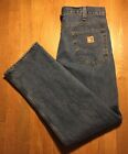 Carhartt B480 Dps Jeans 36X32 Traditional Fit Straight Leg Blue Denim Work Pants