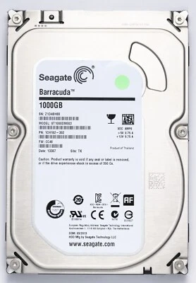 Seagate Barracuda 1000GB SATA Desktop HDD Model ST1000DM003 P/N 1CH162-302 - Image 1 of 2