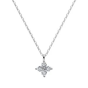 18K White Gold Plated Silver Necklace With 0.40 TCW Lab Grown Diamond (D-E, VS) - Picture 1 of 5