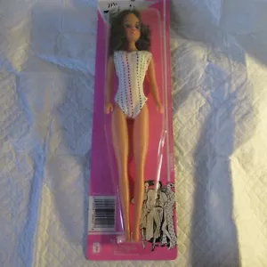 VINTAGE MISS FLAIR DOLL BY TOTSY 11 1/2 TALL BRUNETTE STRIPED SUIT BARBIE CLONE - Picture 1 of 3