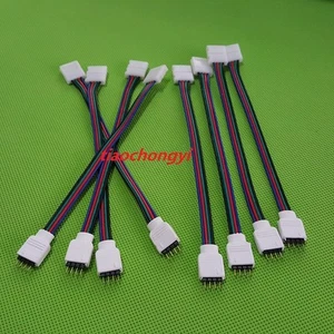 10 PCS 4PIN RGB Connector Wire Cable For 3528 5050 SMD LED Strip Male & Female  - Picture 1 of 1