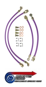 Kit de manguera de freno trenzado de acero inoxidable mejorado de 4 líneas - para S13 200SX CA18DET - Imagen 1 de 1