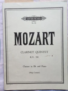 MOZART CLARINET in Bb QUINTET & PIANO ACCOMPANIMENT - EDITION PETERS - Picture 1 of 2