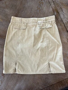 Eddie Bauer Corduroy Cotton Pencil Skirt Women's Size 10 Beige Pocket Waist 32” - Picture 1 of 6