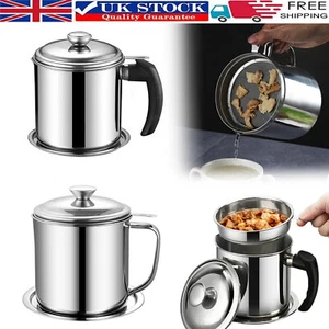 1.3L Oil Filter Storage Pot Grease Strainer Container Kitchen Cooking Tool - Picture 1 of 21