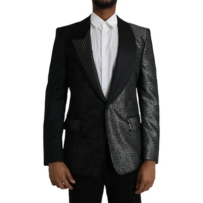 Blazer DOLCE & GABBANA Abrigo Negro Plata Seda Sencillo IT50/US40/L 3530usd Foto 1 de 4