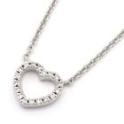 Tiffany & Co. Auth Diamond Metro Heart Necklace Pendant K18 Wg Polished #00128