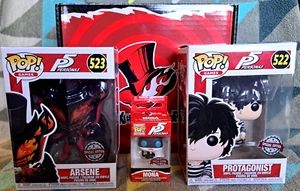 Arsene Pop 523 - Protagonist Pop 522 - Mona Pop Keyring - Persona 5 GameStop Box - Picture 1 of 24